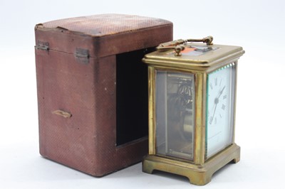 Lot 462 - A French brass cased carriage clock, the...