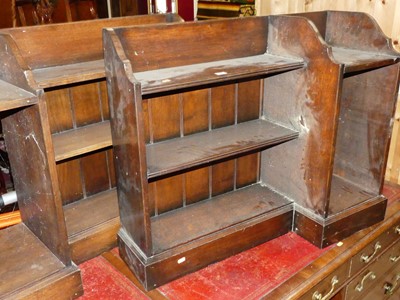 Lot 1358 - A pair of contemporary joined oak low open...