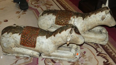 Lot 1360 - A large pair of South East Asian painted and...