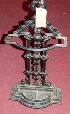 Lot 1361 - A Victorian black painted wrought iron floral...