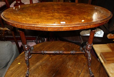 Lot 1387 - A mid-Victorian figured walnut and floral...