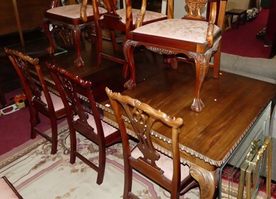 Lot 1393 - A contemporary mahogany dining suite, in the...