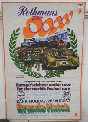 Lot 682 - An advertising poster for the 1972 Rothmans...