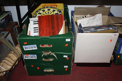 Lot 705 - Six boxes of mixed toys and games including...