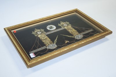 Lot 735 - A modern wall clock, the silver dial above a...