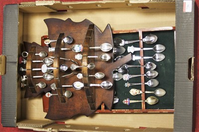 Lot 736 - A collection of silver plated souvenir spoons...