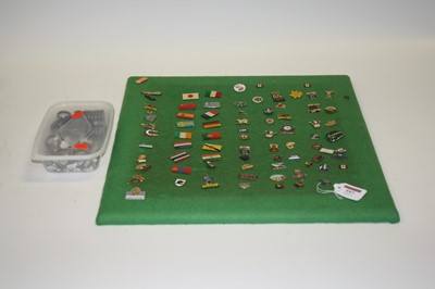 Lot 597 - A collection of assorted enamelled lapel and...