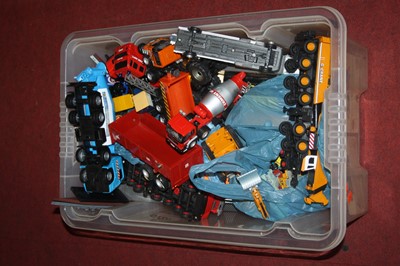 Lot 619 - A box of loose diecast and plastic toy...