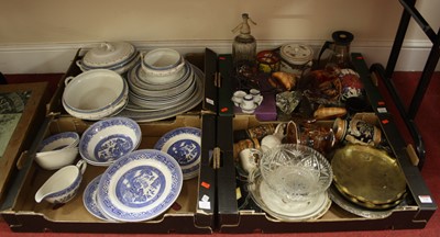 Lot 738 - Four boxes of various glassware, ceramics,...