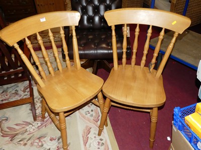 Lot 1413 - A contemporary set of four beech stickback...