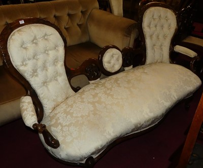 Lot 1319 - A mid-Victorian floral carved mahogany framed...
