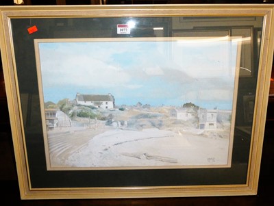 Lot 1077 - Ernest Brook - Coastal cottages, watercolour,...
