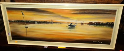 Lot 1081 - Donald Ayres (b.1936) - Boats on the estuary...