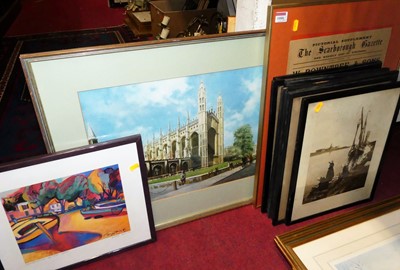Lot 1088 - Assorted pictures and prints, to include...