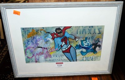Lot 1116 - Ousmane Magassa - Elvis, mixed media, signed...