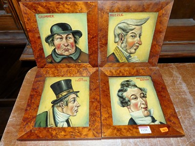 Lot 1120 - A set of four contemporary oil on panels,...