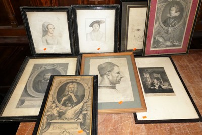 Lot 1140 - After Hans Holbein - Pair of portrait prints;...