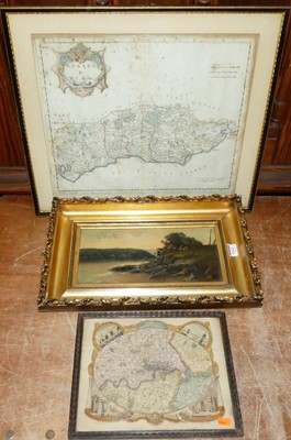 Lot 1141 - Robert Morden - Engraved county map of Sussex,...