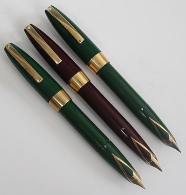 Lot 112 - Three Sheaffer PFM fountain pens, being two in...