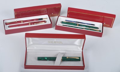 Lot 142 - A cased Sheaffer No Nonsense flat-top fountain...