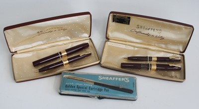 Lot 147 - Two cased Sheaffer Compact fountain pen and...