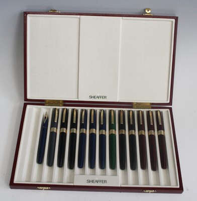 Lot 164 - A cased collection of thirteen Sheaffer...