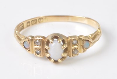 Lot 2512 - An early 20th century 18ct yellow gold, opal...