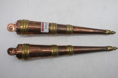 Lot 481 - A pair of Victorian brass and copper wall...