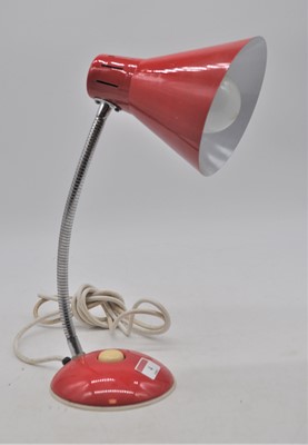 Lot 4 - A 1970s red painted angle poise desk lamp,...