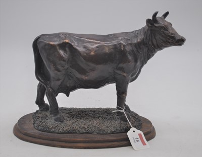 Lot 16 - A 20th century bronzed model of a Dexter cow,...