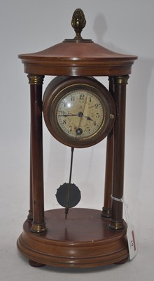 Lot 19 - A 19th century Portico clock, the dial showing...