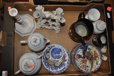 Lot 67 - A box of 19th century and later ceramics to...