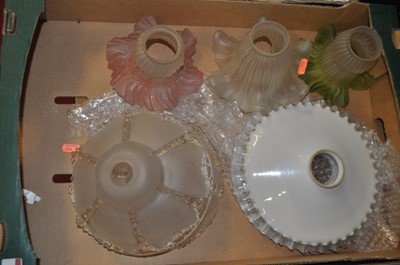Lot 69 - A collection of vintage glass light shades