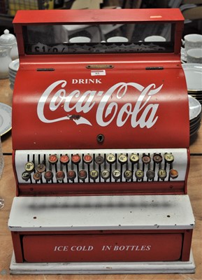 Lot 95 - A vintage Coca Cola advertising cash register,...