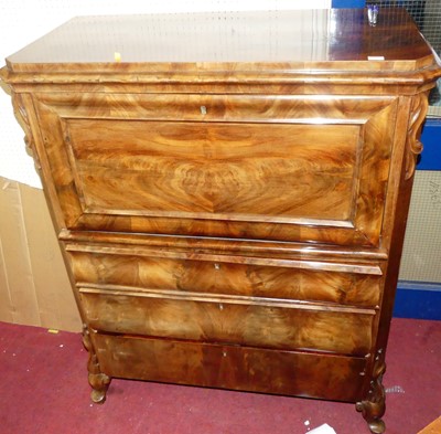 Lot 1122 - A 19th century Continental flame mahogany...