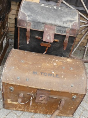 Lot 1147 - Two early 20th century canvas and leather...