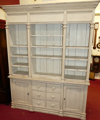 Lot 1149 - A contemporary grey painted pine dresser,...