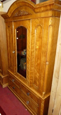 Lot 1154 - A mid-Victorian satinwood and bevelled mirror...