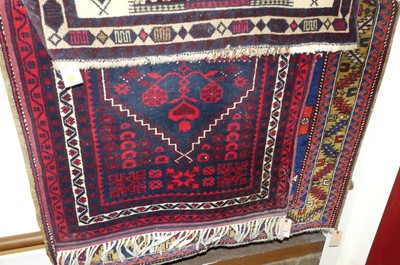 Lot 1158 - A Turkish woollen blue ground Shiraz rug, 150...