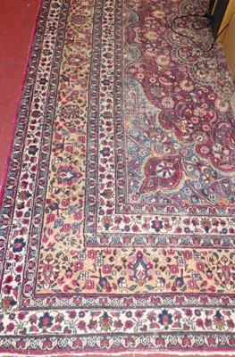 Lot 1163 - A Persian woollen blue and red ground Tabriz...