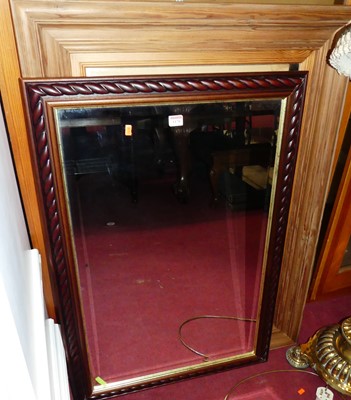 Lot 1170 - A contemporary moulded pine framed bevelled...
