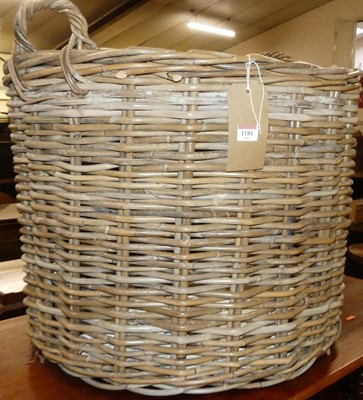 Lot 1181 - A "country house" wicker twin handled...