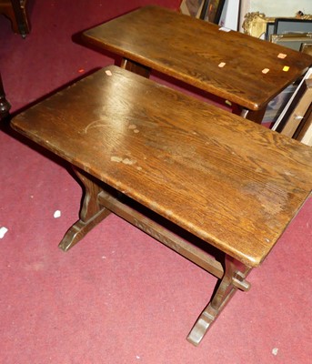 Lot 1184 - A pair of contemporary oak low occasional...