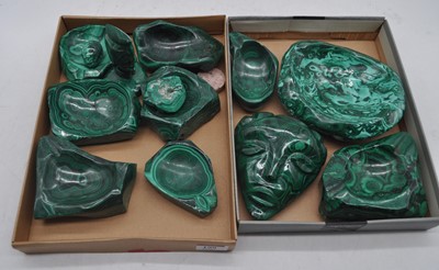 Lot 199 - A collection of various polished malachite to...