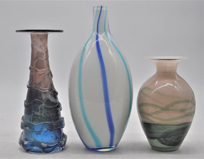 Lot 165 - A Mdina glass vase, height 24cm, together with...