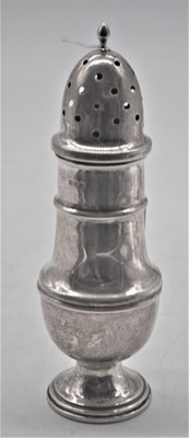 Lot 201 - A George V silver lighthouse sugar sifter,...