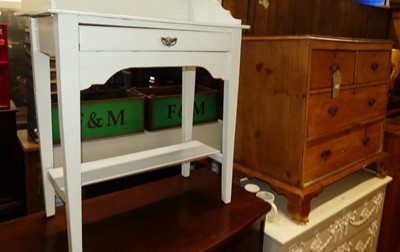 Lot 1191 - A Victorian stained pine low chest of two...