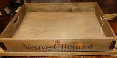 Lot 1200 - A modern pine and metal bound twin handled...