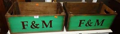 Lot 1208 - A pair of contemporary slatted pine twin...