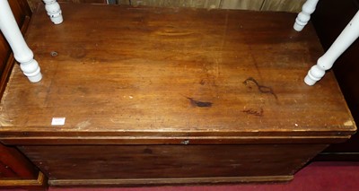 Lot 1211 - A late 19th century stained pine hinged top...